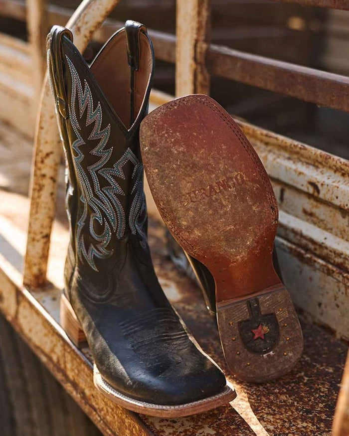 Black coloured Durango Mens Arena Pro Elite Western Boots on outdoor background #colour_black