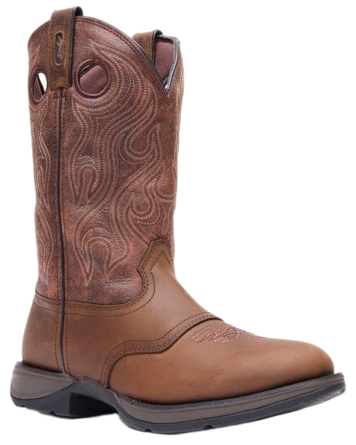 Dusk Velocity Bark Brown coloured Durango Mens Rebel Cowboy Western Boots on white background #colour_dusk-velocity-bark-brown
