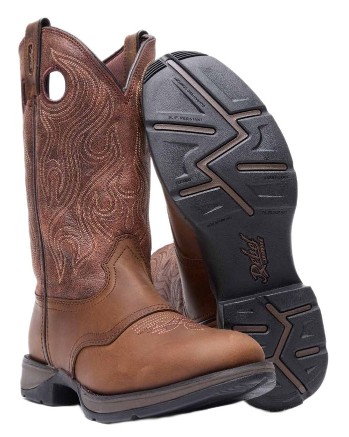 Dusk Velocity Bark Brown coloured Durango Mens Rebel Cowboy Western Boots on white background #colour_dusk-velocity-bark-brown