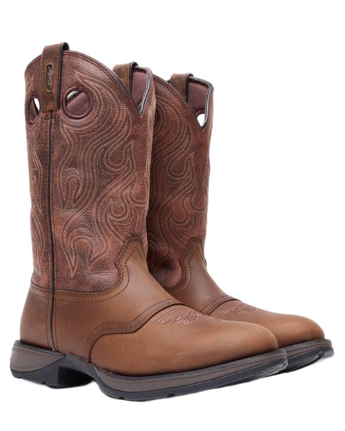 Dusk Velocity Bark Brown coloured Durango Mens Rebel Cowboy Western Boots on white background #colour_dusk-velocity-bark-brown