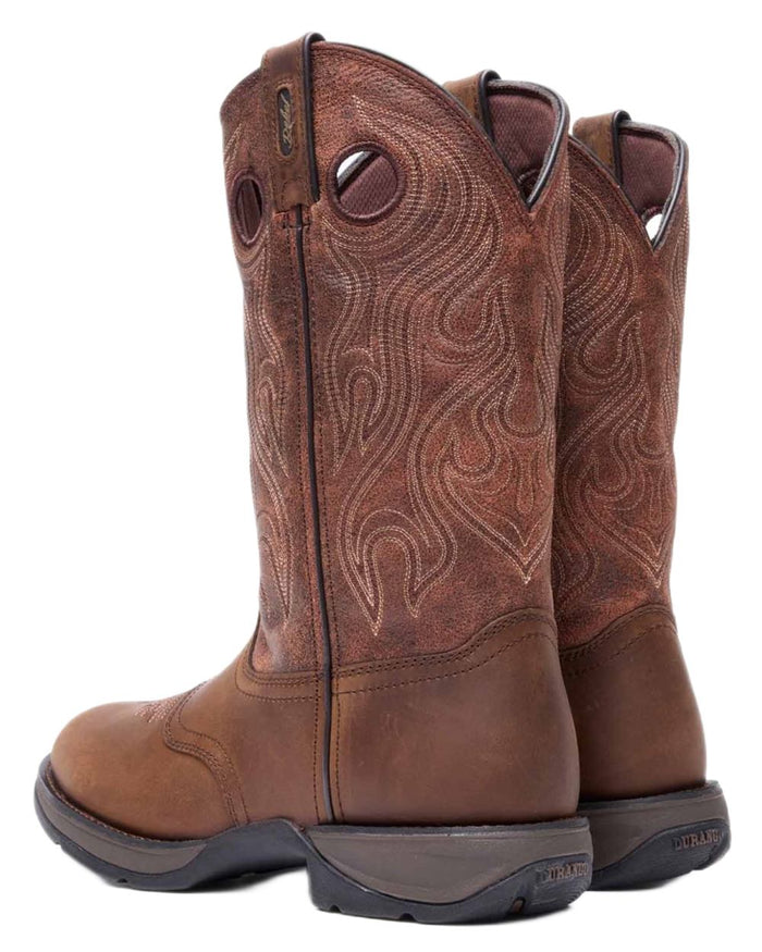 Dusk Velocity Bark Brown coloured Durango Mens Rebel Cowboy Western Boots on white background #colour_dusk-velocity-bark-brown