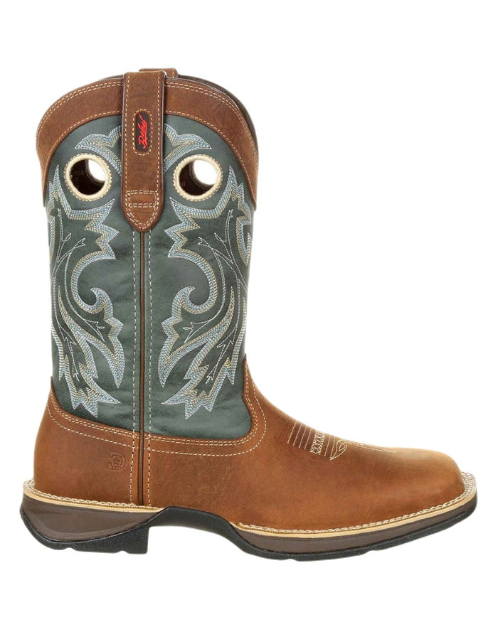 Saddlehorn Clover Coloured Durango Mens Rebel Pull-On Western Boots on White Background
#colour_saddlehorn-clover