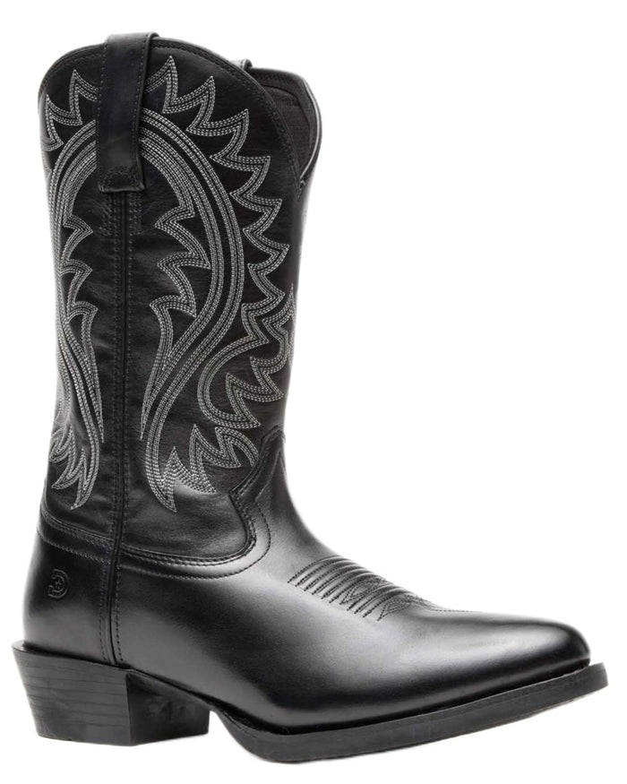 Polished Black Onyx coloured Durango Mens DDB0485 Shyloh Western Boots on white background #colour_polished-black-onyx