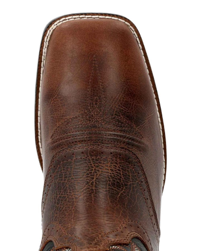 Dark Chestnut Black Onyx Coloured Durango Mens Westward Western Boots on White Background
#colour_dark-chestnut-black-onyx
