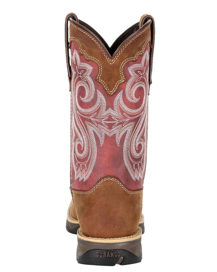 Briar Brown Rusty Red Coloured Durango Womens Briar Brown Rebel Western Boots on White Background
#colour_briar-brown-rusty-red