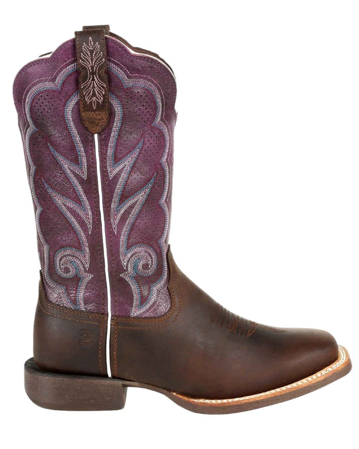 Oilded Brown Plum Coloured Durango Womens DRD0377 Lady Rebel Pro Western Boots on White Background
#colour_oilded-brown-plum