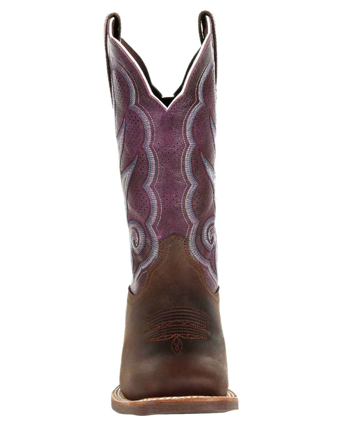 Oilded Brown Plum Coloured Durango Womens DRD0377 Lady Rebel Pro Western Boots on White Background
#colour_oilded-brown-plum