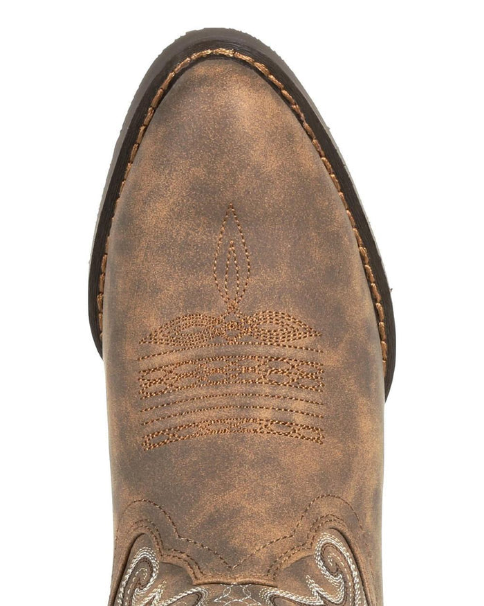 Driftwood coloured Durango Crush Shortie Boots on white background #colour_driftwood