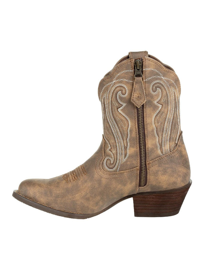 Driftwood coloured Durango Crush Shortie Boots on white background #colour_driftwood