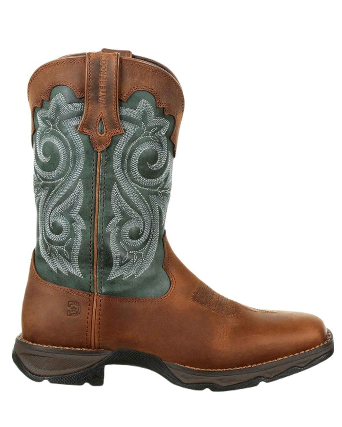 Brown Evergreen Coloured Durango Rebel Waterproof Western Boots on White Background
#colour_brown-evergreen