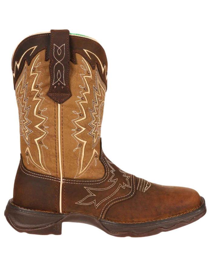 Nicotine Brown Coloured Durango Womens Rebel Western Style Boots on White Background
#colour_nicotine-brown