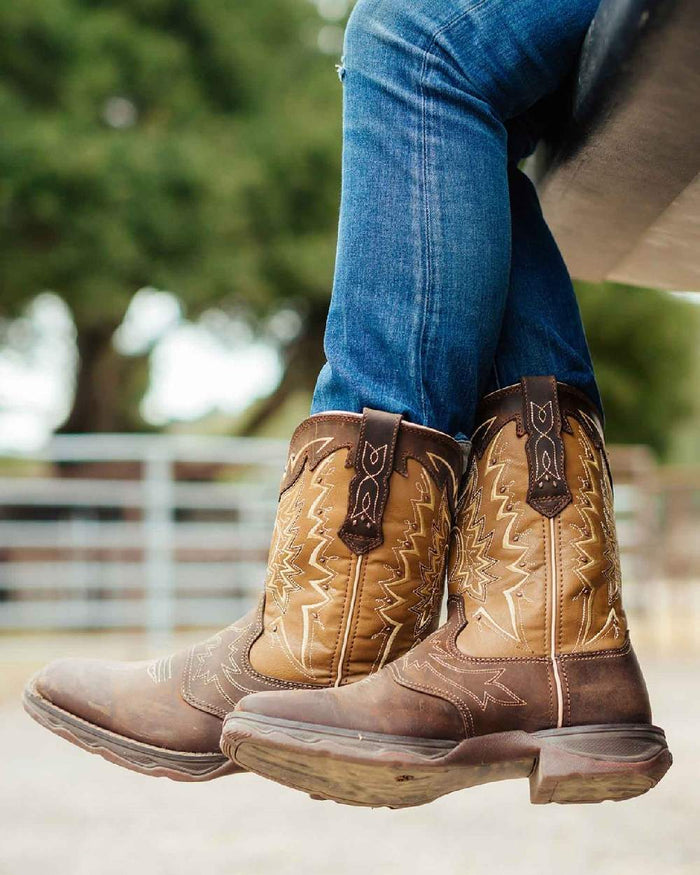 Nicotine Brown Coloured Durango Womens Rebel Western Style Boots on Outdoor Background
#colour_nicotine-brown