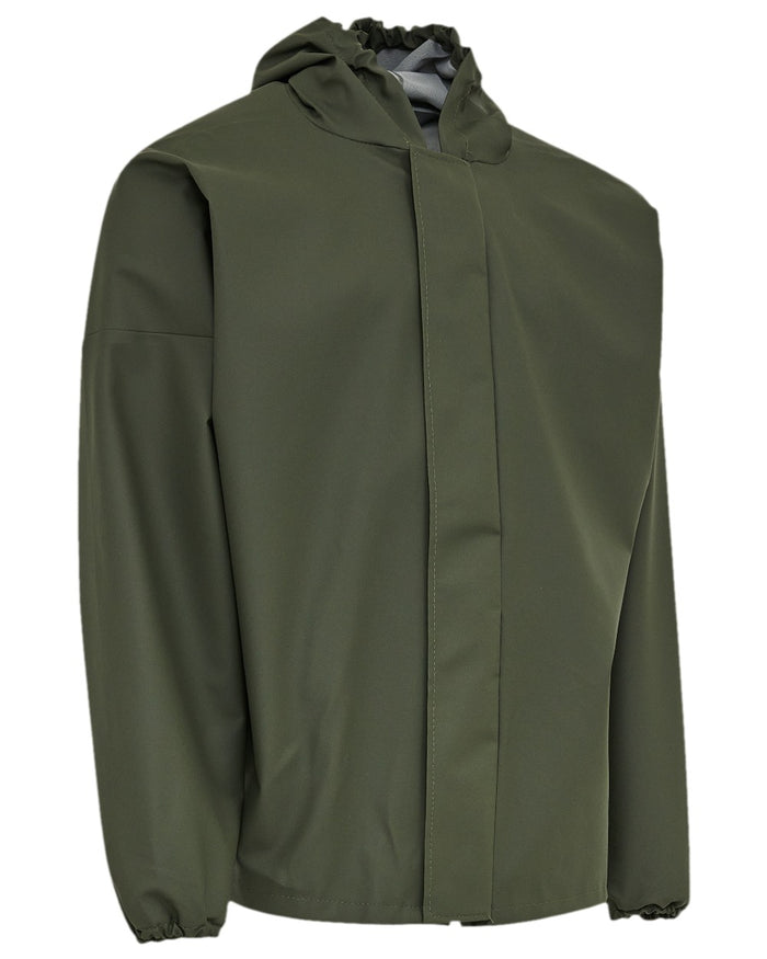 Olive Coloured Elka Light Jacket on white background #colour_olive