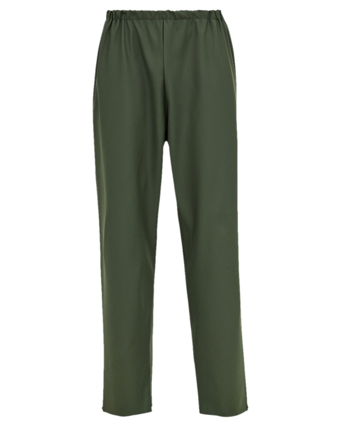 Olive Coloured Elka Light Waist Trousers on white background #colour_olive