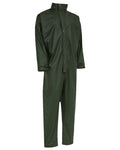 Olive Coloured Elka Mens Dry Zone PU Hooded Jumpsuit on white background #colour_olive