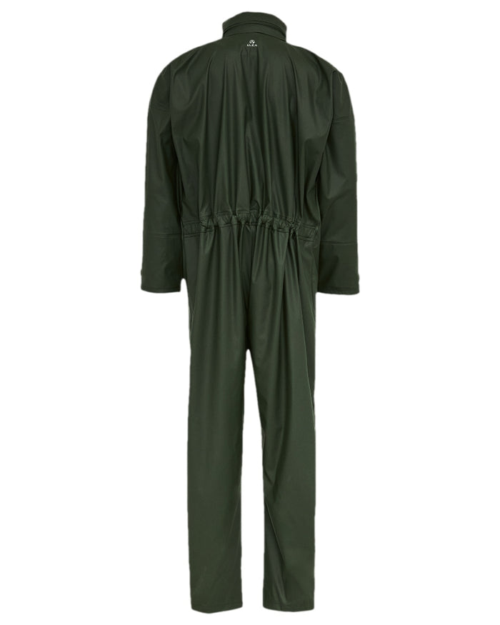 Olive Coloured Elka Mens Dry Zone PU Hooded Jumpsuit on white background #colour_olive