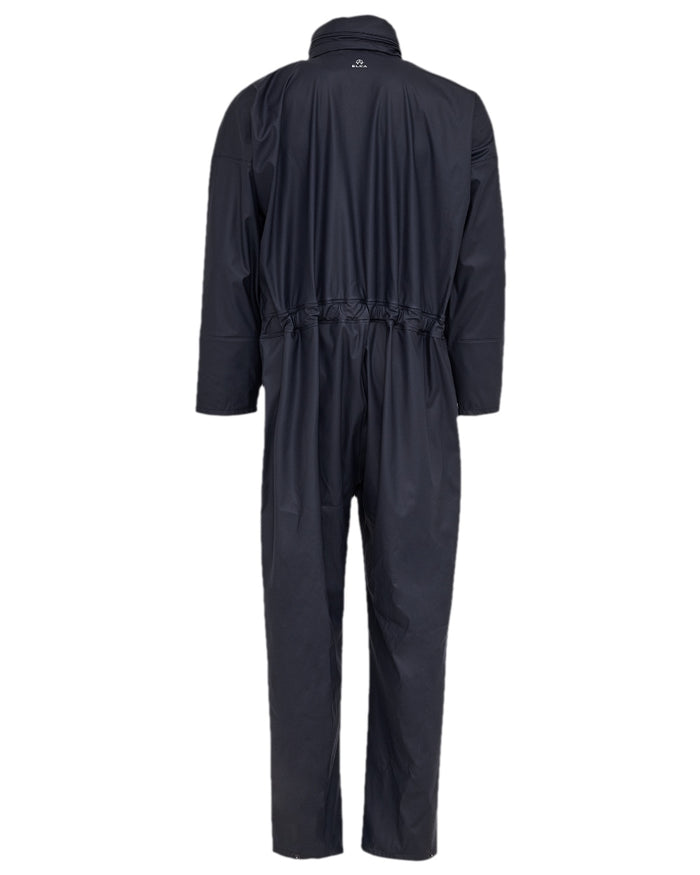 Navy Coloured Elka Mens Dry Zone PU Hooded Jumpsuit on white background #colour_navy