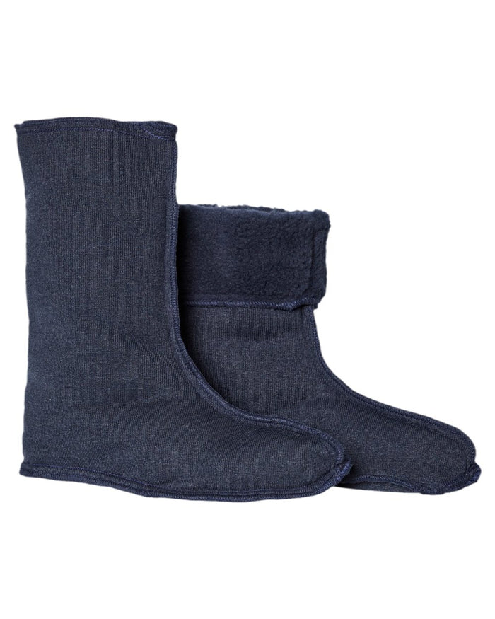 Navy Coloured Elka Mens Fibre Pile Socks on white background #colour_navy