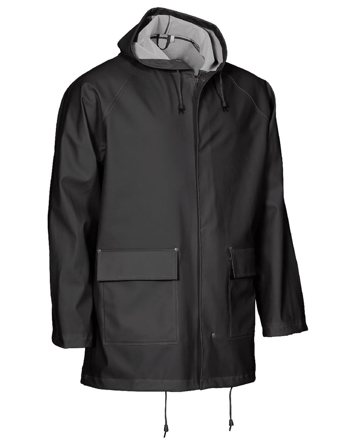 Black Coloured Elka Mens Jacket on construction background #colour_black