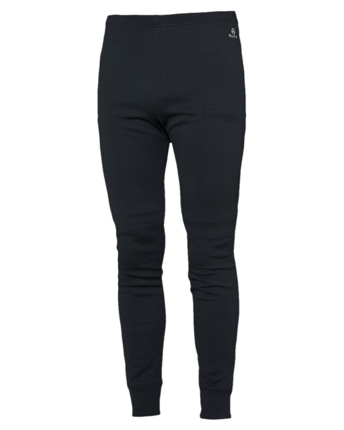 Black Coloured Elka Mens Thermal Base Layer Under Trousers on white background #colour_black