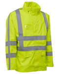 Fluorescent Yellow Coloured Elka Mens Visible Xtreme Rain Jacket on white background #colour_fluorescent-yellow