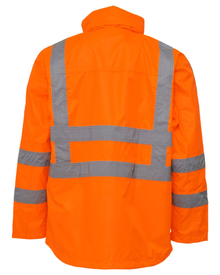 Fluorescent Orange Coloured Elka Mens Visible Xtreme Rain Jacket on white background #colour_fluorescent-orange