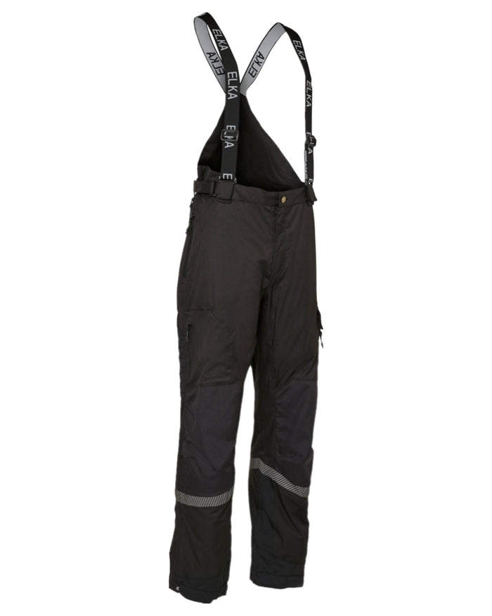 Black Coloured Elka Mens Working Xtreme Stretch Combi Trousers on white background #colour_black