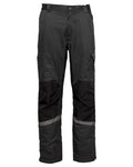 Black Coloured Elka Mens Working Xtreme Stretch Waist Trousers on white background #colour_black