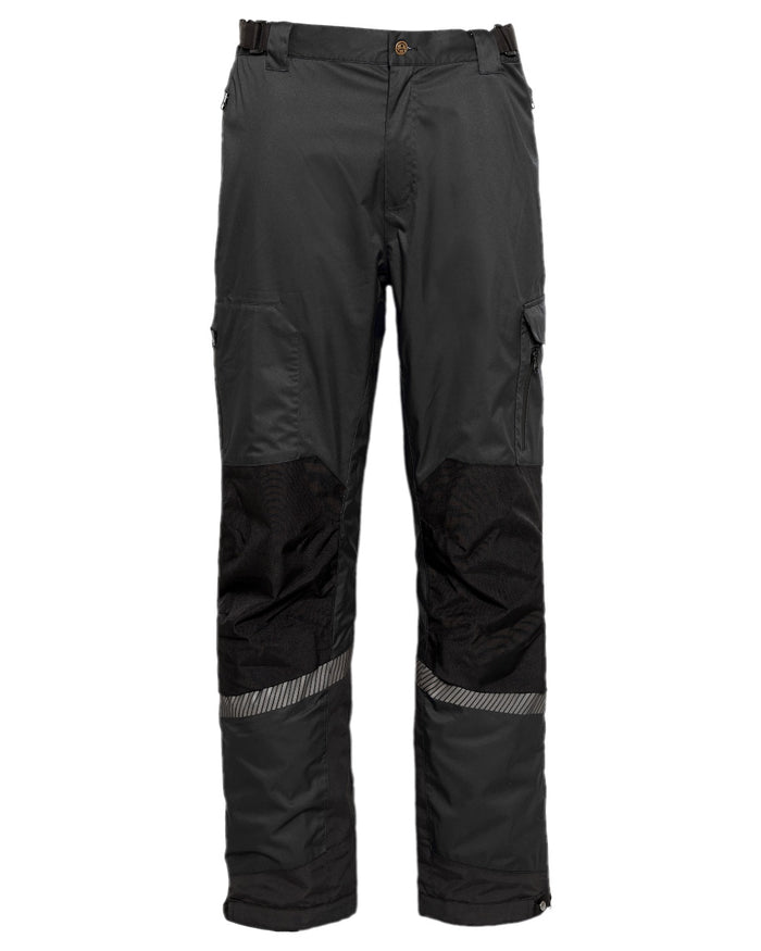 Black Coloured Elka Mens Working Xtreme Stretch Waist Trousers on white background #colour_black
