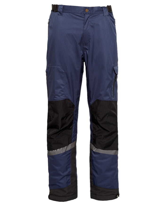 Navy Black Coloured Elka Mens Working Xtreme Stretch Waist Trousers on white background #colour_navy-black