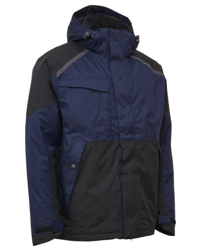 Navy Black Coloured Elka Mens Working Xtreme Stretch Winter Jacket on white background #colour_navy-black