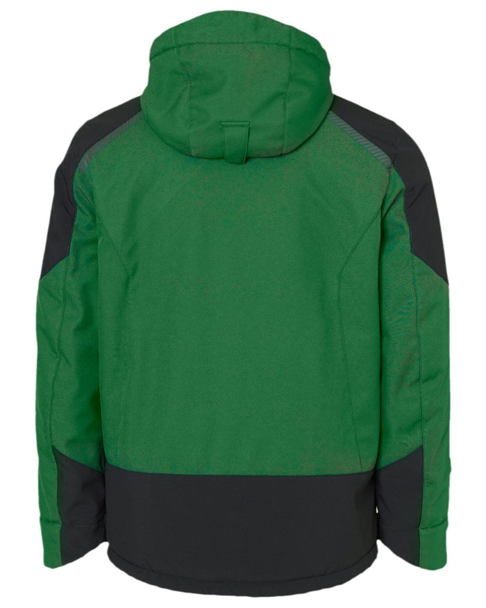 Green Black Coloured Elka Mens Working Xtreme Winter Softshell Jacket on white background #colour_green-black