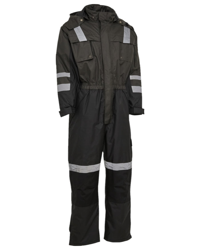 Grey Black Coloured Elka Mens Working Xtreme Winter Thermal Coverall on white background #colour_grey-black