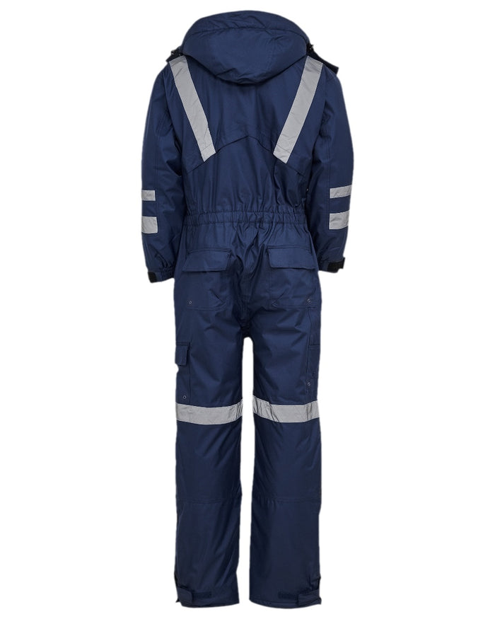 Blue Black Coloured Elka Mens Working Xtreme Winter Thermal Coverall on white background #colour_blue-black
