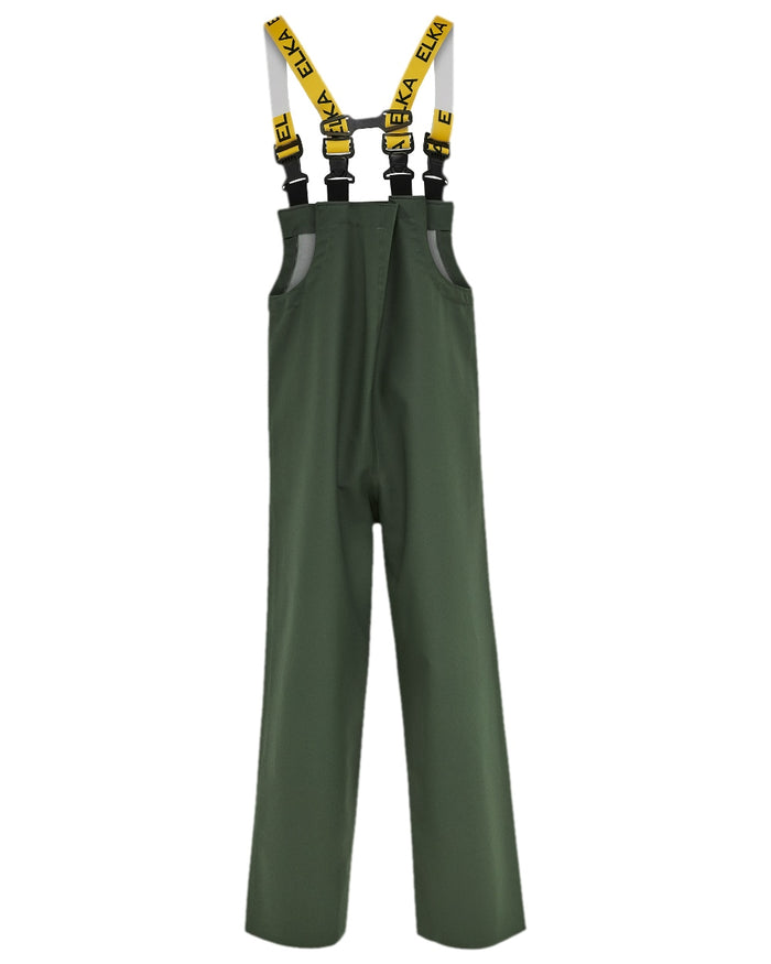 Olive Coloured Elka 039900 Bib & Brace on white background #colour_olive