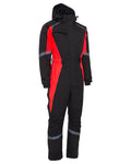 Black Red Coloured Elka Womens Working Xtreme Winter Thermal Coverall With Recycled Padding on white background #colour_black-red