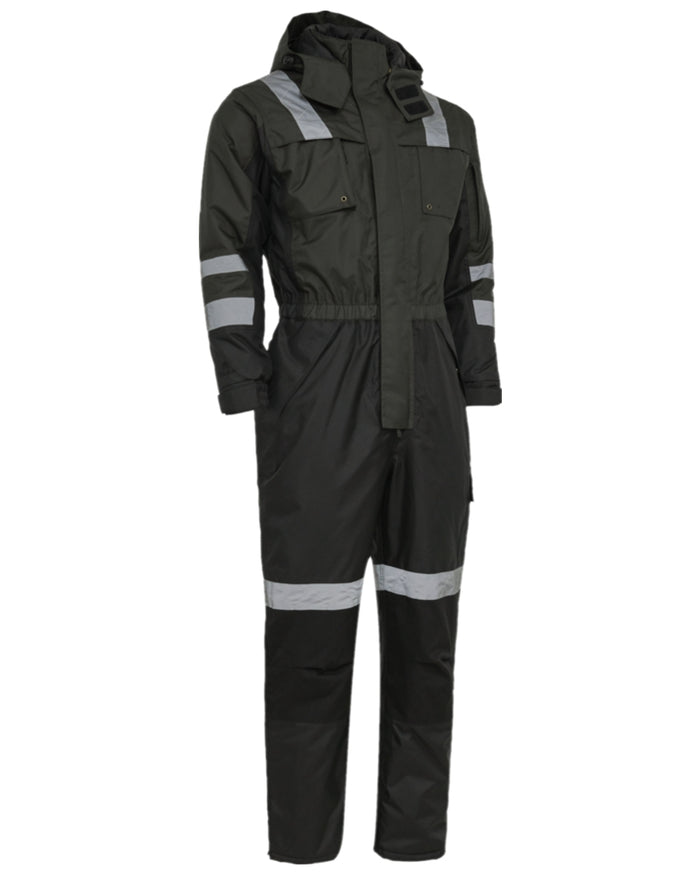 Grey Black Coloured Elka Womens Working Xtreme Winter Thermal Coverall on white background #colour_grey-black