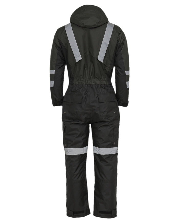 Grey Black Coloured Elka Womens Working Xtreme Winter Thermal Coverall on white background #colour_grey-black