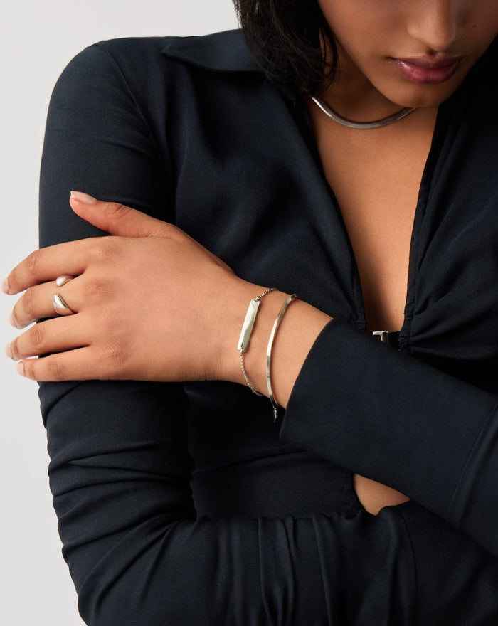 Engravable Bar Chain Bracelet | Silver Plated Bracelets Missoma