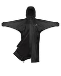 Black coloured Equidry Children Pro Ride Evolution Thin Fleece With Stowaway Hood on white background #colour_black