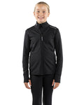 Black White Coloured Equidry Childrens Water Repellent Zip Up Top on white background #colour_black-white