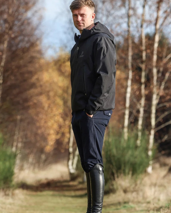 Black coloured Equidry Mens Storm Smock With Velour Lining on outdoor background #colour_black