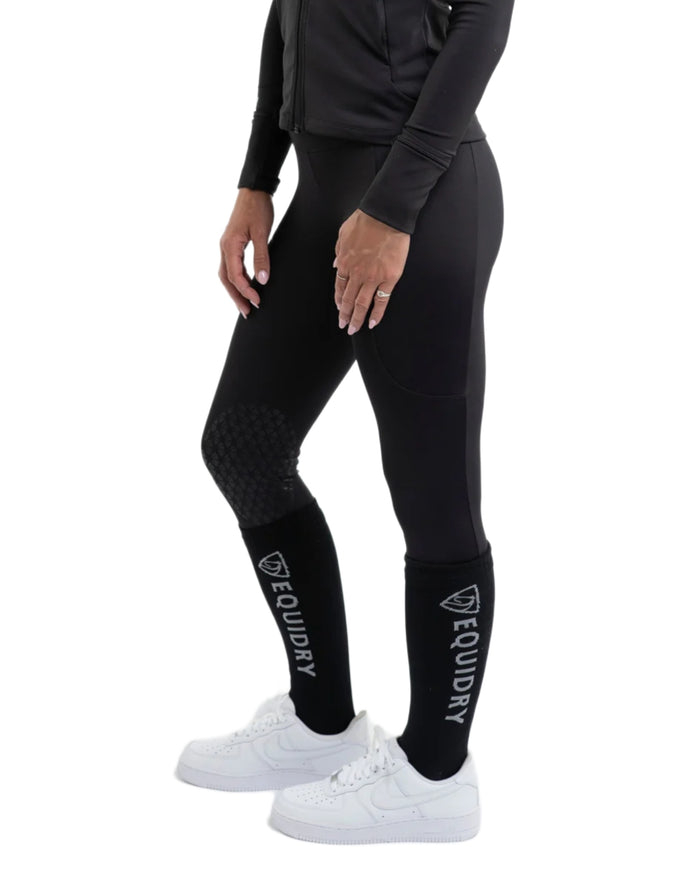Black Grey coloured Equidry Waterproof Socks on white background #colour_black-grey