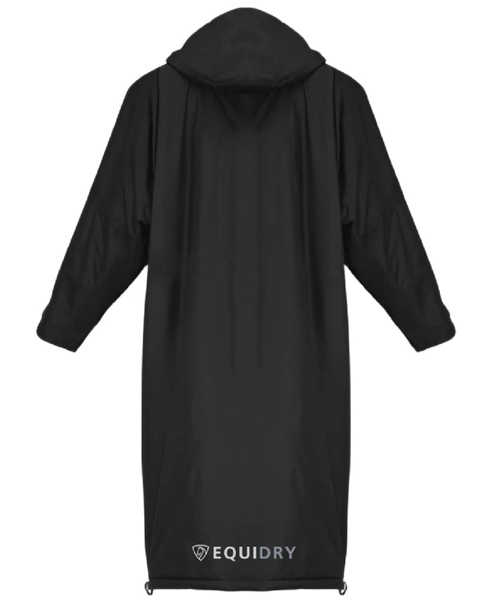 Black coloured Equidry Womens Equimac Evolution Jacket on white background  #colour_black