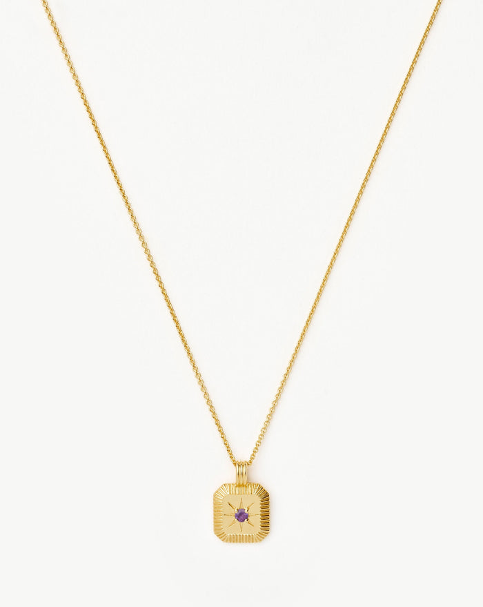 Star Ridge Birthstone Pendant Necklace | 18ct Gold Vermeil/Amethyst Necklaces Missoma