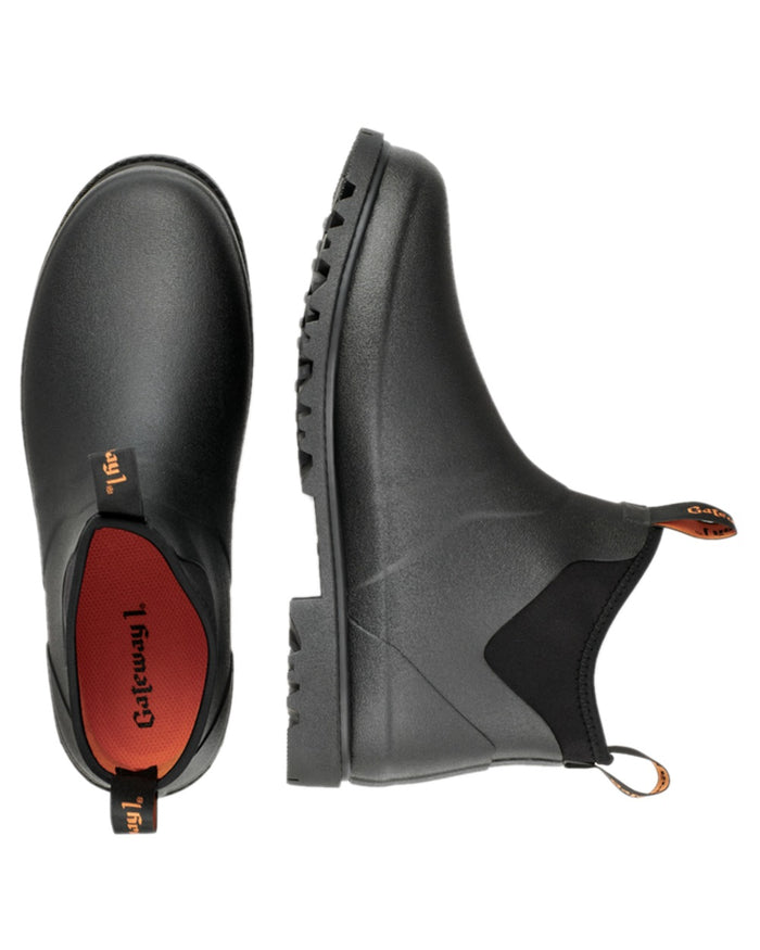 Black Coloured Gateway1 Ascot II 6" 3mm Boots on white background #colour_black