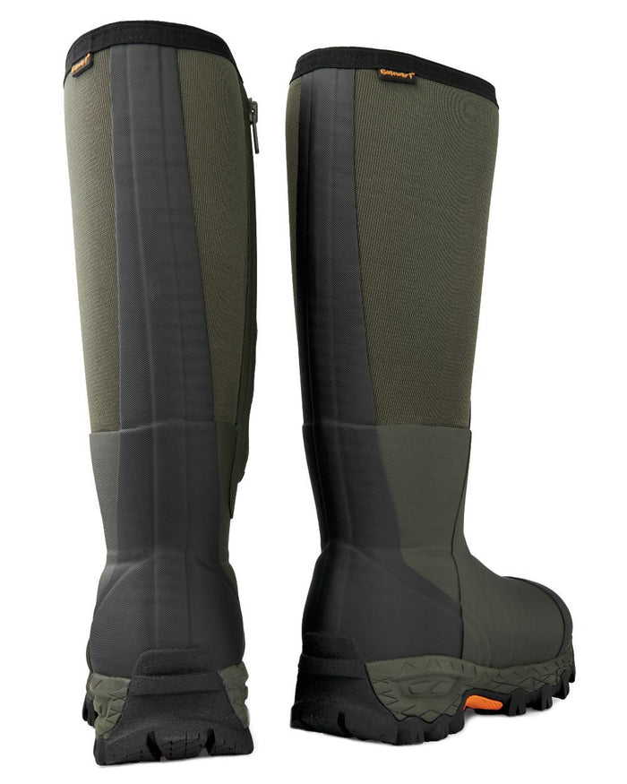 Dark Green Coloured Gateway1 Woodbeater 18" 7mm Side Zip Wellingtons on white background #colour_dark-green