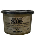Black Coloured Gold Label Dubbin On A White Background #colour_black