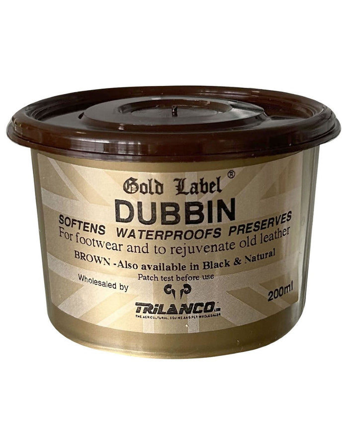 Brown Coloured Gold Label Dubbin On A White Background #colour_brown