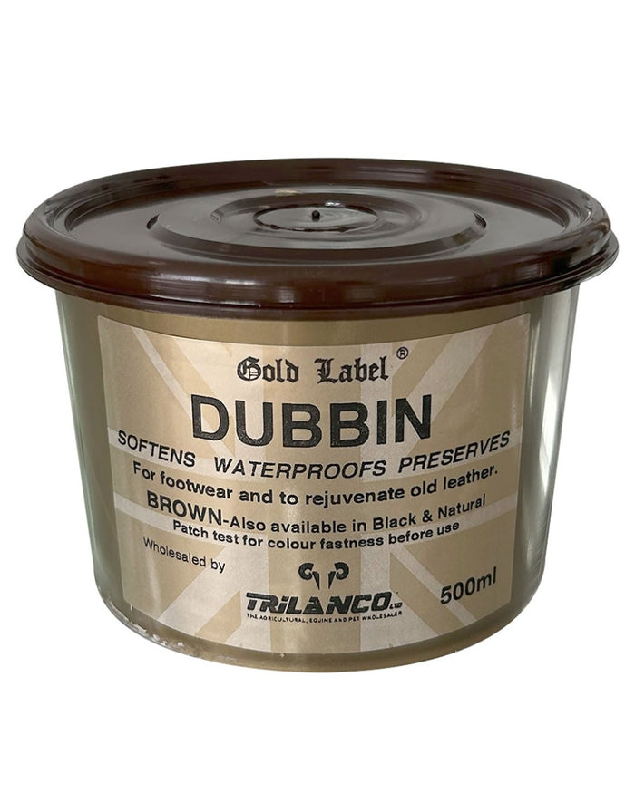 Brown Coloured Gold Label Dubbin On A White Background #colour_brown